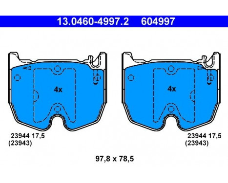 Brake Pad Set, disc brake 13.0460-4997.2 ATE, Image 2