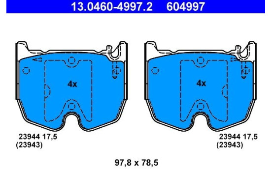 Brake Pad Set, disc brake 13.0460-4997.2 ATE, Image 2