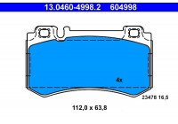 Brake Pad Set, disc brake 13.0460-4998.2 ATE