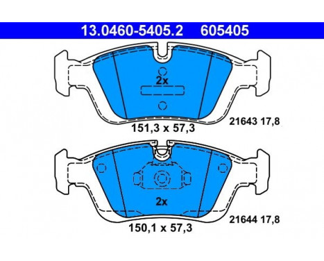 Brake Pad Set, disc brake 13.0460-5405.2 ATE, Image 3