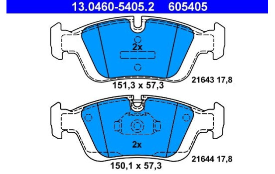 Brake Pad Set, disc brake 13.0460-5405.2 ATE, Image 3
