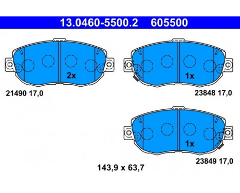 Brake Pad Set, disc brake 13.0460-5500.2 ATE