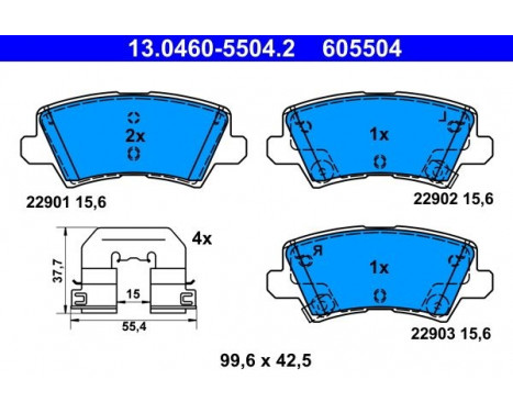 Brake Pad Set, disc brake 13.0460-5504.2 ATE