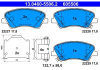 Brake pad set, disc brake 13.0460-5506.2 ATE