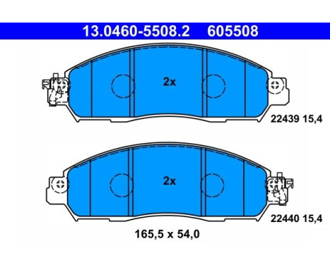 Brake pad set, disc brake 13.0460-5508.2 ATE