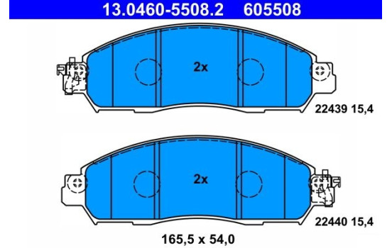 Brake pad set, disc brake 13.0460-5508.2 ATE