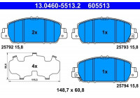 Brake Pad Set, disc brake 13.0460-5513.2 ATE