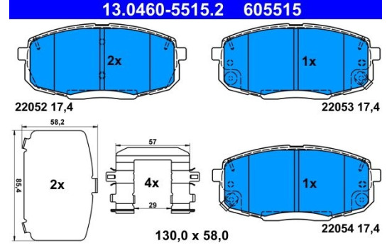 Brake Pad Set, disc brake 13.0460-5515.2 ATE
