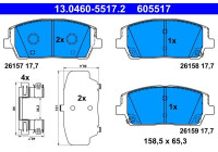 Brake pad set, disc brake 13.0460-5517.2 ATE