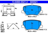 Brake pad set, disc brake 13.0460-5521.2 ATE