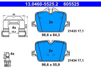 Brake pad set, disc brake 13.0460-5525.2 ATE