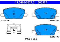Brake pad set, disc brake 13.0460-5527.2 ATE