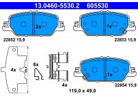 Brake Pad Set, disc brake 13.0460-5530.2 ATE