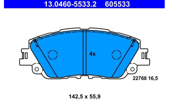 Brake pad set, disc brake 13.0460-5533.2 ATE