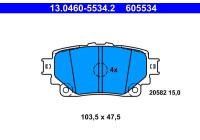 Brake pad set, disc brake 13.0460-5534.2 ATE