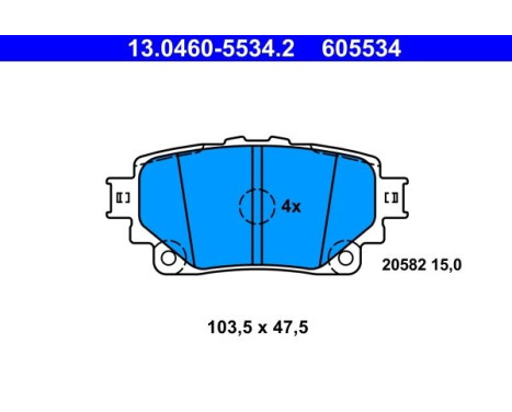 Brake pad set, disc brake 13.0460-5534.2 ATE