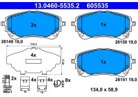 Brake pad set, disc brake 13.0460-5535.2 ATE