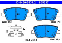 Brake pad set, disc brake 13.0460-5537.2 ATE