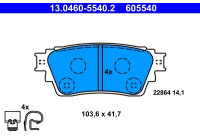 Brake pad set, disc brake 13.0460-5540.2 ATE