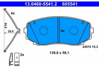 Brake pad set, disc brake 13.0460-5541.2 ATE