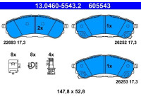 Brake pad set, disc brake 13.0460-5543.2 ATE
