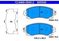Brake pad set, disc brake 13.0460-5545.2 ATE