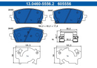 Brake pad set, disc brake 13.0460-5556.2 ATE