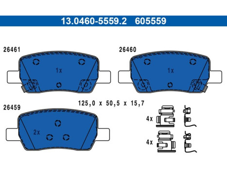 Brake pad set, disc brake 13.0460-5559.2 ATE