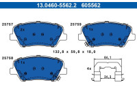 Brake pad set, disc brake 13.0460-5562.2 ATE