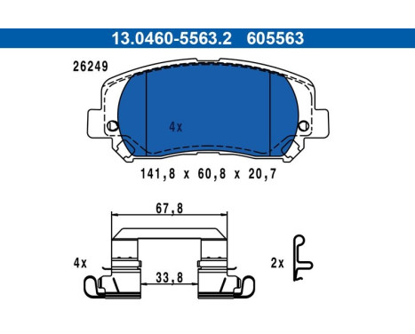Brake pad set, disc brake 13.0460-5563.2 ATE
