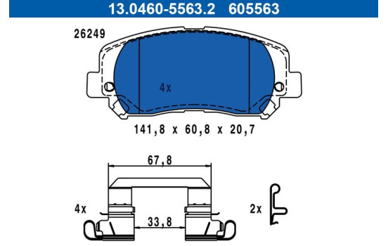 Brake pad set, disc brake 13.0460-5563.2 ATE
