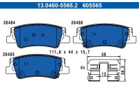 Brake pad set, disc brake 13.0460-5565.2 ATE
