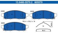 Brake pad set, disc brake 13.0460-5570.2 ATE