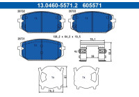 Brake pad set, disc brake 13.0460-5571.2 ATE