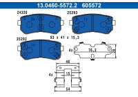 Brake pad set, disc brake 13.0460-5572.2 ATE