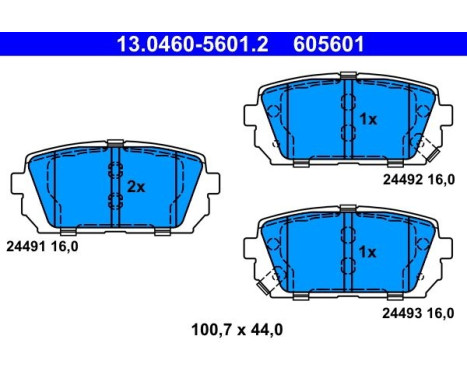 Brake Pad Set, disc brake 13.0460-5601.2 ATE, Image 2