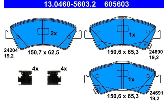 Brake Pad Set, disc brake 13.0460-5603.2 ATE, Image 2