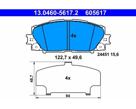 Brake Pad Set, disc brake 13.0460-5617.2 ATE, Image 2