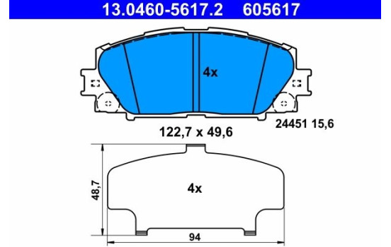 Brake Pad Set, disc brake 13.0460-5617.2 ATE, Image 2