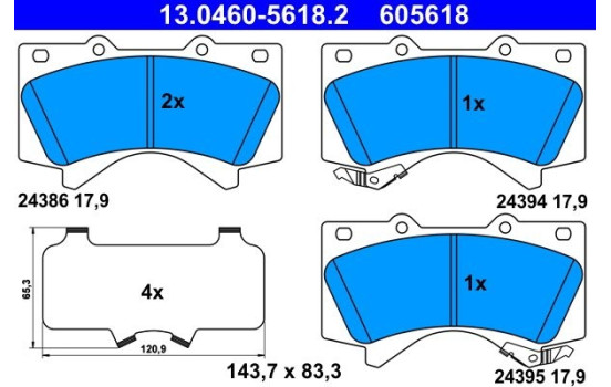 Brake Pad Set, disc brake 13.0460-5618.2 ATE, Image 2