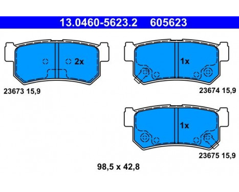 Brake Pad Set, disc brake 13.0460-5623.2 ATE, Image 2