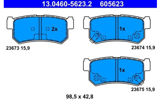 Brake Pad Set, disc brake 13.0460-5623.2 ATE, Image 2