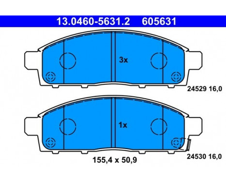 Brake Pad Set, disc brake 13.0460-5631.2 ATE, Image 2