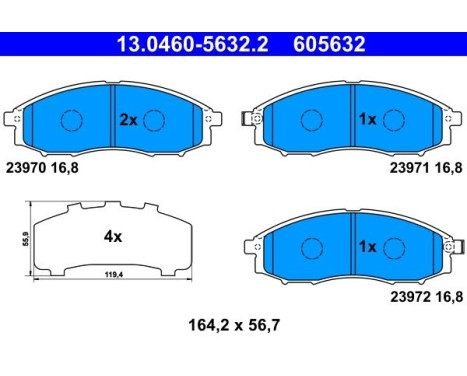 Brake Pad Set, disc brake 13.0460-5632.2 ATE, Image 2