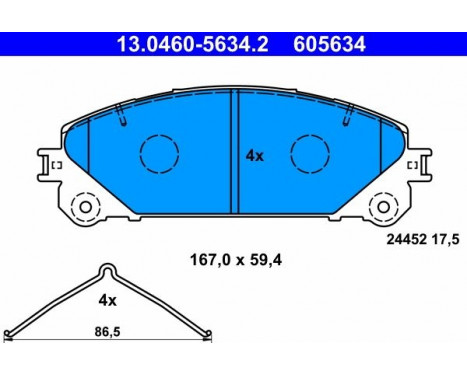 Brake Pad Set, disc brake 13.0460-5634.2 ATE, Image 2