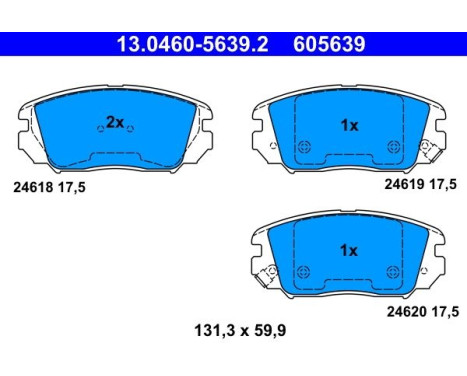 Brake Pad Set, disc brake 13.0460-5639.2 ATE, Image 2