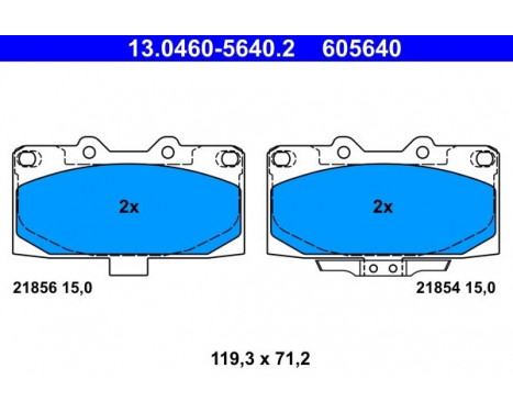 Brake Pad Set, disc brake 13.0460-5640.2 ATE, Image 2