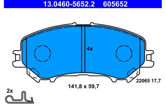 Brake Pad Set, disc brake 13.0460-5652.2 ATE, Image 2
