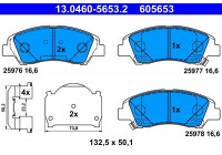 Brake Pad Set, disc brake 13.0460-5653.2 ATE