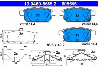 Brake Pad Set, disc brake 13.0460-5655.2 ATE